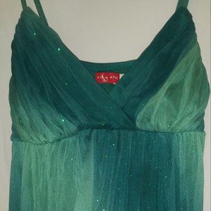 Small Jewel & Emerald Tones Flowing Dress